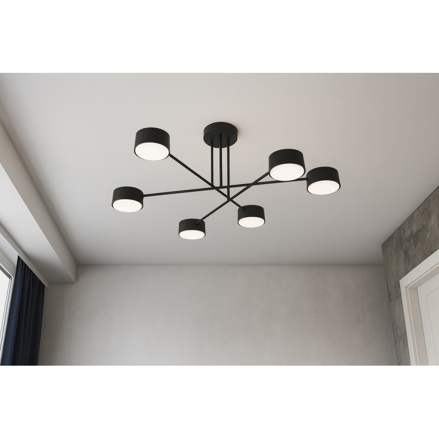 Brilagi - LED RGB+CCT димируем прикрепен таванен полилей MONO 6xGX53/14W/230V 2700-6500K Wi-Fi Tuya черен