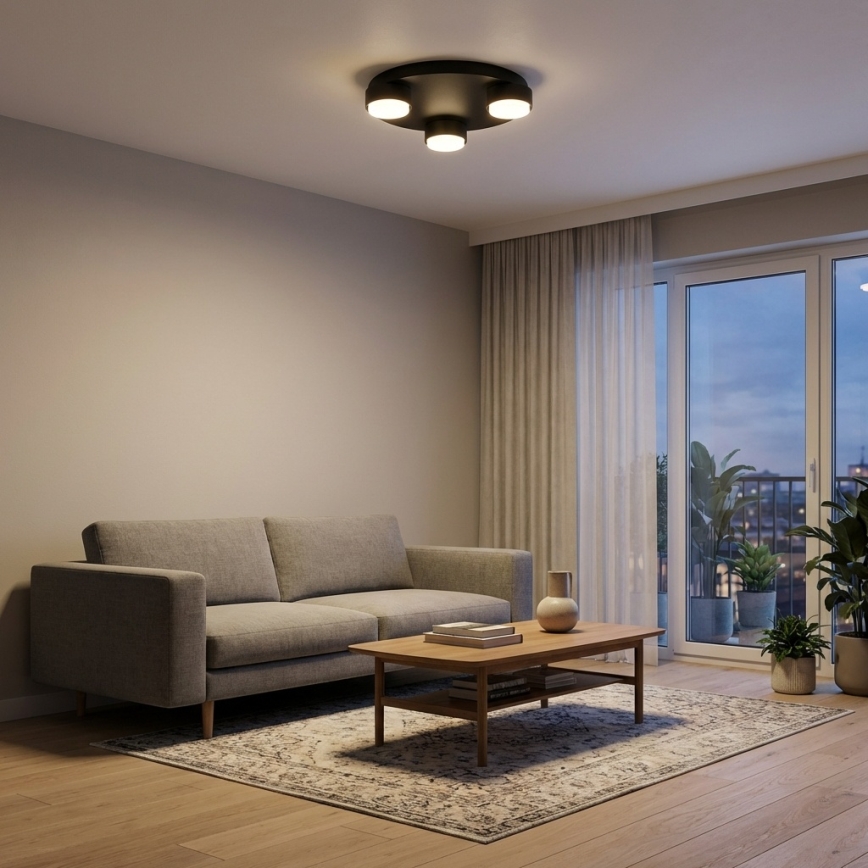 Brilagi - LED RGB+CCT димируемо таванно осветително тяло MONO 3xGX53/14W/230V 2700-6500K Wi-Fi Tuya Ø 30 см черно