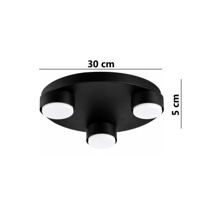 Brilagi - LED RGB+CCT димируемо таванно осветително тяло MONO 3xGX53/14W/230V 2700-6500K Wi-Fi Tuya Ø 30 см черно