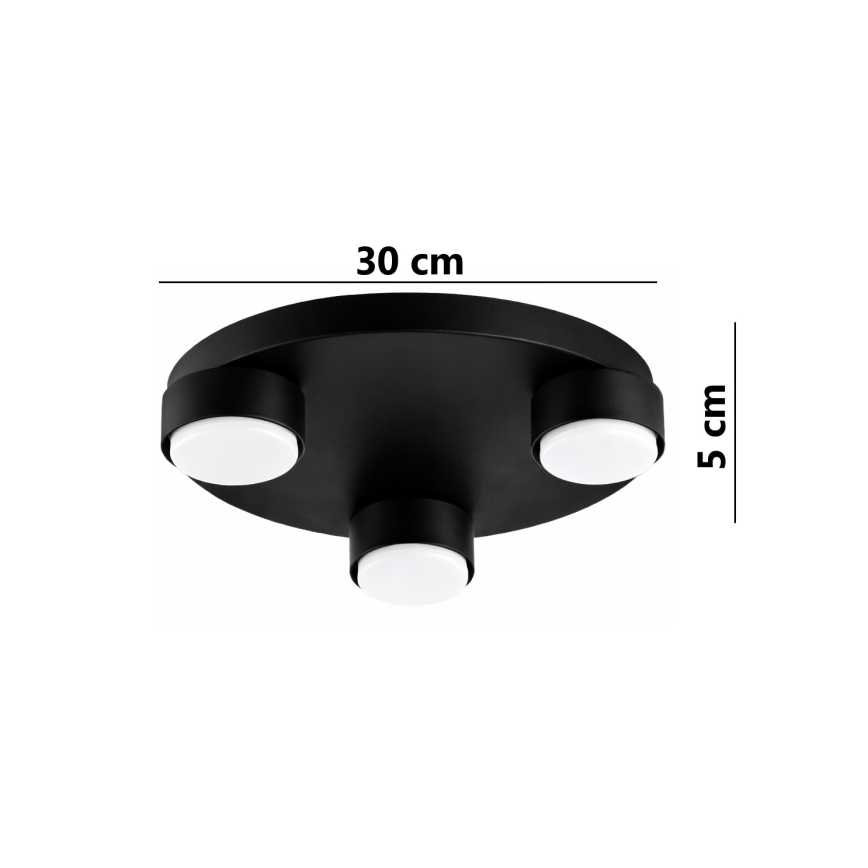 Brilagi - LED RGB+CCT димируемо таванно осветително тяло MONO 3xGX53/14W/230V 2700-6500K Wi-Fi Tuya Ø 30 см черно