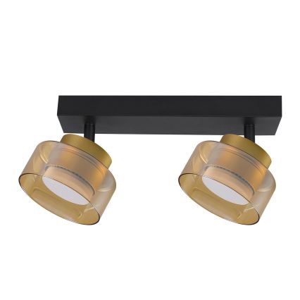 Brilagi - LED RGB+CCT димируемо точково осветително тяло AURA LUX 2xGX53/14W/230V 2700-6500K Wi-Fi Tuya черно/златно