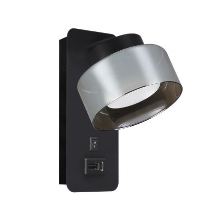 Brilagi - LED RGB+CCT димируема настенна лампа с USB порт AURA LUX 1xGX53/14W/230V 2700-6500K Wi-Fi Tuya черен/опушен