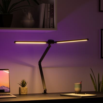 Brilagi - LED RGBTW димируема сензорна настолна лампа с щипка VARIO LED/18W/230V 3000-6500K CRI 96 черна
