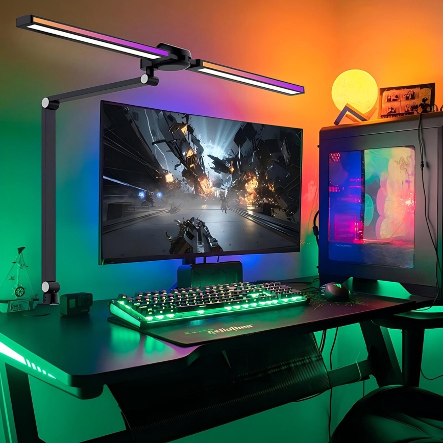 Brilagi - LED RGBTW димируема сензорна настолна лампа с щипка VARIO LED/18W/230V 3000-6500K CRI 96 черна