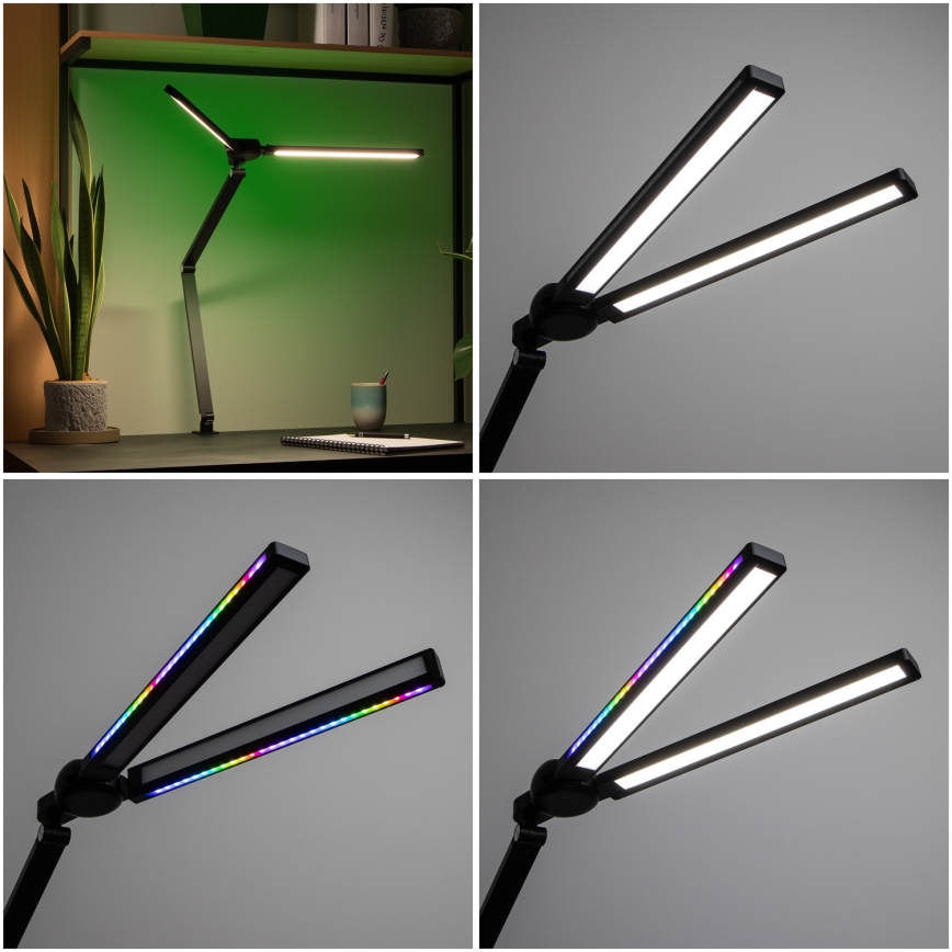 BRILAGI - LED RGBTW димируема сензорна настолна лампа с щипка VARIO LED/18W/230V 3000-6500K CRI 96 черна