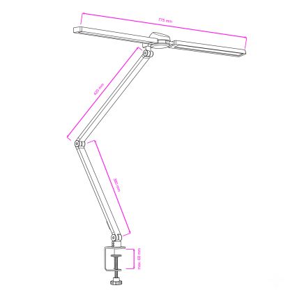 BRILAGI - LED RGBTW димируема сензорна настолна лампа с щипка VARIO LED/18W/230V 3000-6500K CRI 96 черна