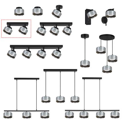 Brilagi - LED RGB+CCT Димируемо точково осветително тяло AURA LUX 2xGX53/14W/230V 2700-6500K Wi-Fi Tuya черно/опушено