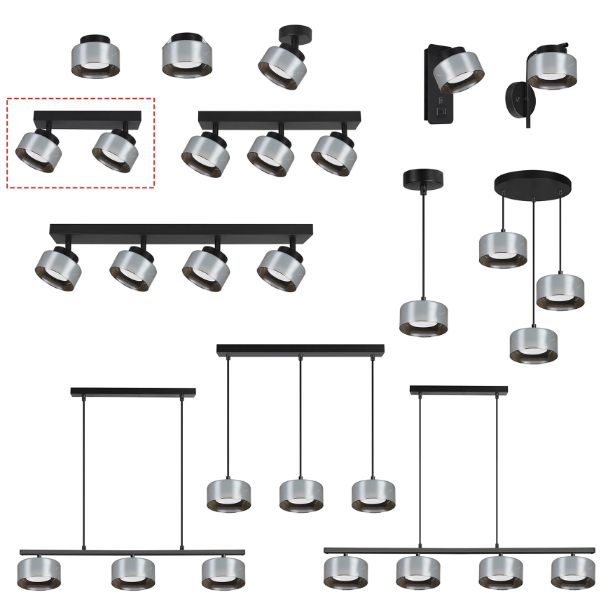 Brilagi - LED RGB+CCT Димируемо точково осветително тяло AURA LUX 2xGX53/14W/230V 2700-6500K Wi-Fi Tuya черно/опушено