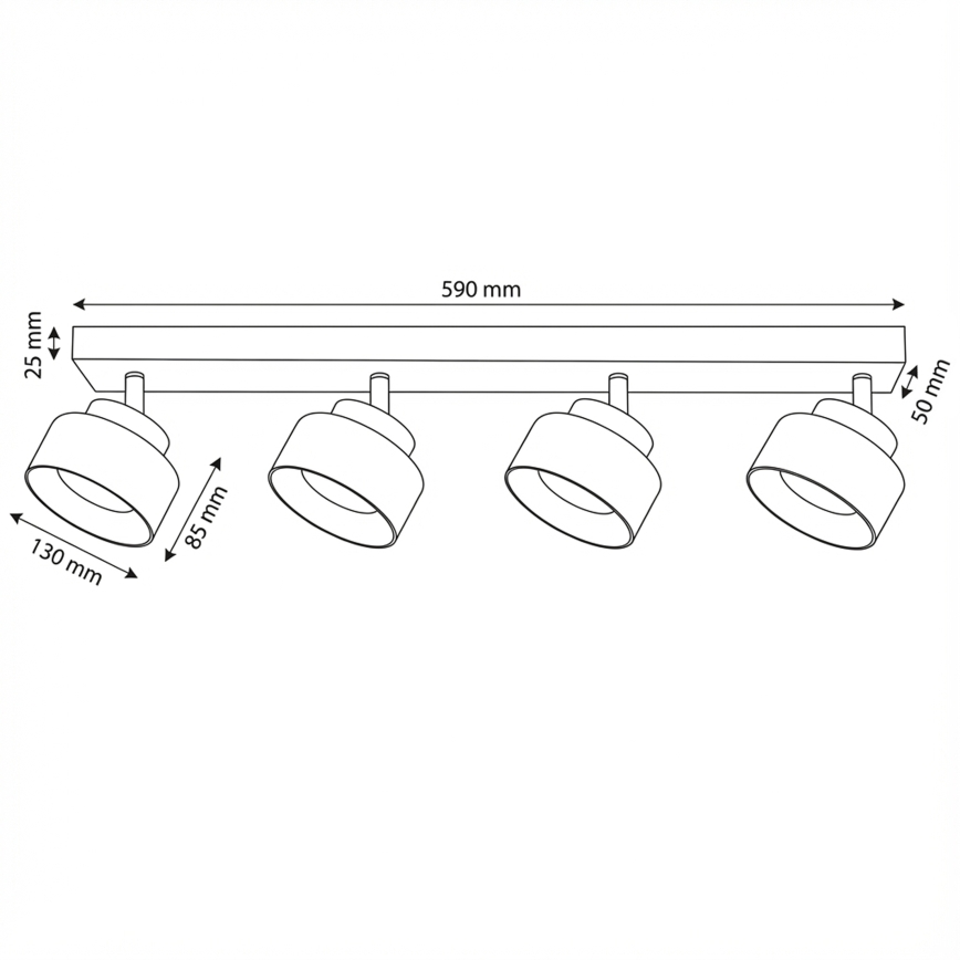 Brilagi - LED RGB+CCT димируемо точково осветително тяло AURA LUX 4xGX53/14W/230V 2700-6500K Wi-Fi Tuya черно/опушено