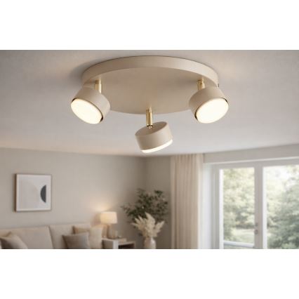 Brilagi - LED RGB+CCT Димируемо точково осветително тяло MONO 3xGX53/14W/230V 2700-6500K Wi-Fi Tuya бежово/златисто