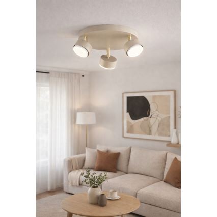 Brilagi - LED RGB+CCT Димируемо точково осветително тяло MONO 3xGX53/14W/230V 2700-6500K Wi-Fi Tuya бежово/златисто