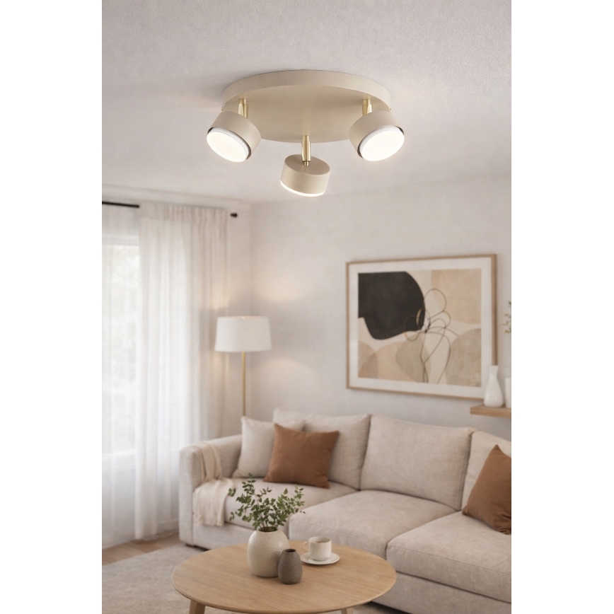 Brilagi - LED RGB+CCT Димируемо точково осветително тяло MONO 3xGX53/14W/230V 2700-6500K Wi-Fi Tuya бежово/златисто