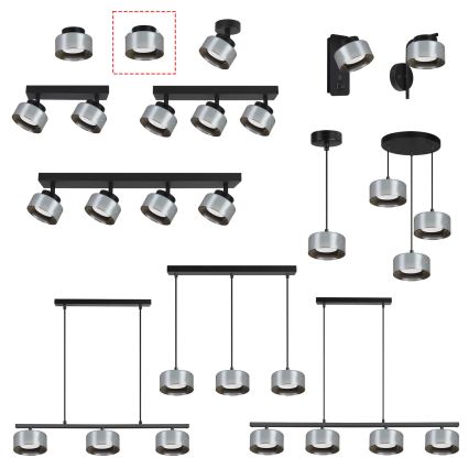 Brilagi - LED RGB+CCT димируемо осветително тяло за окачен таван AURA LUX 1xGX53/14W/230V 2700-6500K Wi-Fi Tuya черно/опушено
