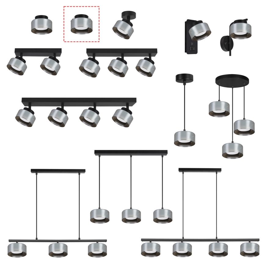Brilagi - LED RGB+CCT димируемо осветително тяло за окачен таван AURA LUX 1xGX53/14W/230V 2700-6500K Wi-Fi Tuya черно/опушено