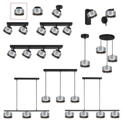 Brilagi - LED RGB+CCT димируемо точково осветително тяло AURA LUX 1xGX53/14W/230V 2700-6500K Wi-Fi Tuya черно/опушено