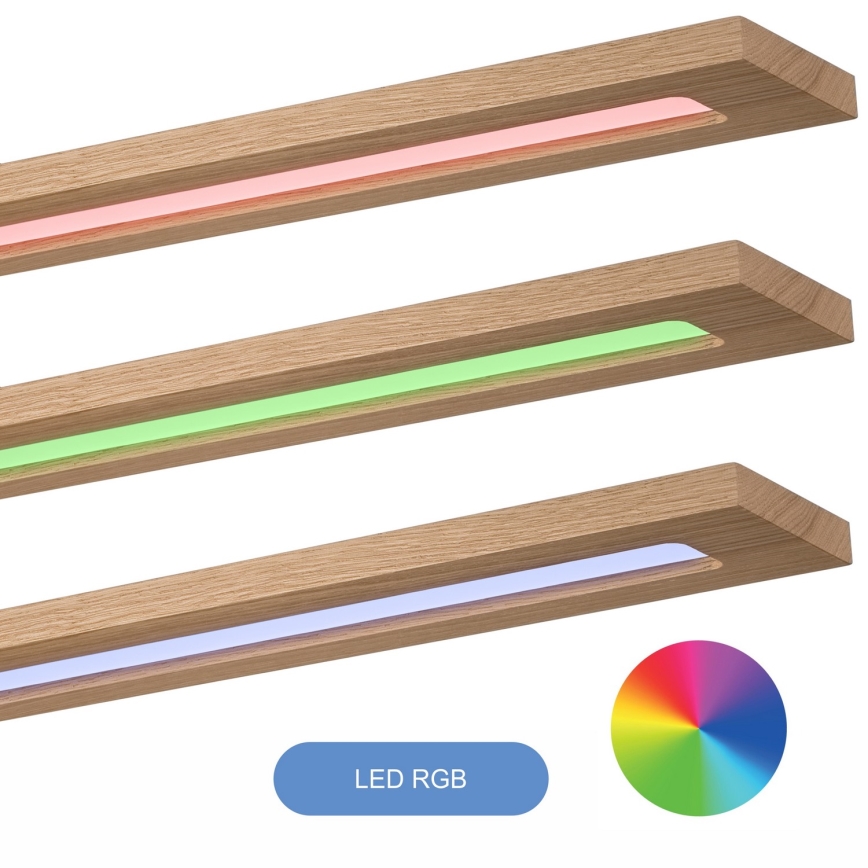 Brilagi - LED RGBW Димируем панел WOODY FRAME LED/34W/230V 11,5x123 см 2700-6500K дъб + дистанционно управление