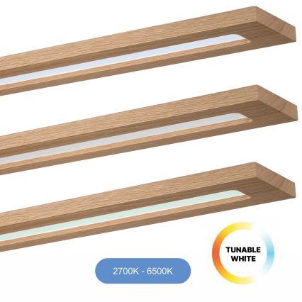 Brilagi - LED RGBW Димируем панел WOODY FRAME LED/34W/230V 11,5x123 см 2700-6500K дъб + дистанционно управление