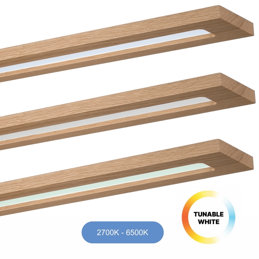 Brilagi - LED RGBW Димируем панел WOODY FRAME LED/34W/230V 11,5x123 см 2700-6500K дъб + дистанционно управление