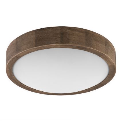 Brilagi - Димируемо LED RGBW таванно осветително тяло CARVALHO SLIM 1xE27/9W/230V 2700-6500K Wi-Fi дъб Ø 27 см