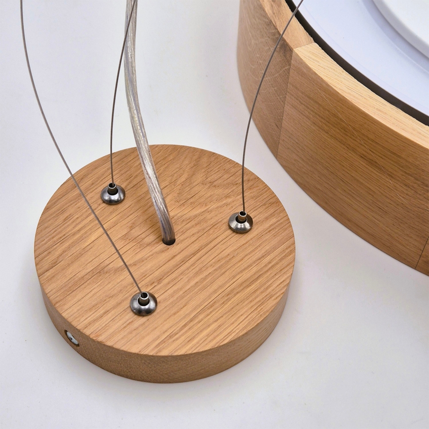 Brilagi - LED RGBW димируем полилей на кабел CARVALHO 3xE27/15W/230V 2700-6500K Wi-Fi дъб Ø 47,5 см