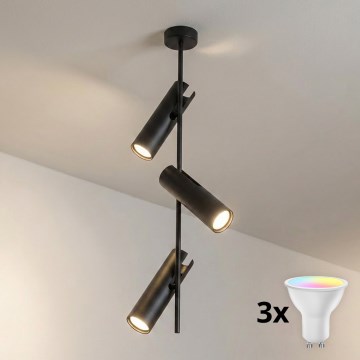 Brilagi - LED RGBW димируем полилей на пръчка BRANCH 3xGU10/6,5W/230V 2700-6500K черен