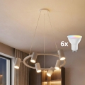 Brilagi - LED RGBW димируем полилей на стоманено въже SELE 6xGU10/6,5W/230V 2700-6500K бял + дистанционно управление