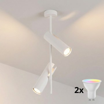 Brilagi - LED RGBW димируем полилей на тръба BRANCH 2xGU10/6,5W/230V 2700-6500K бял
