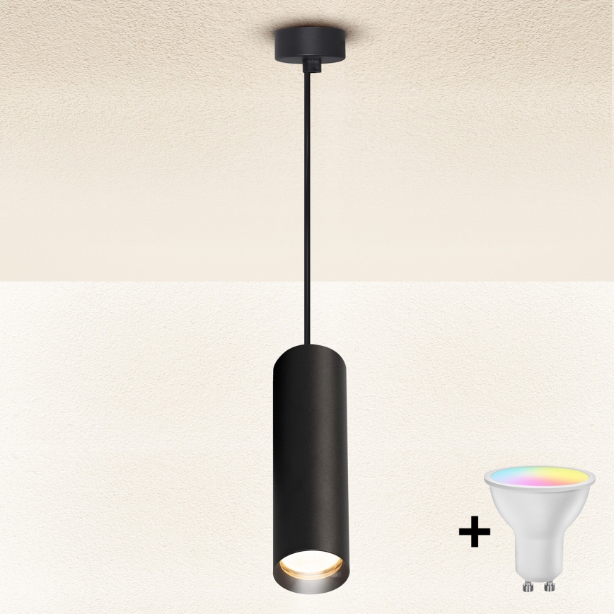 Brilagi - LED RGBW димируем полилей на кабел SELE 1xGU10/6,5W/230V 2700-6500K черен