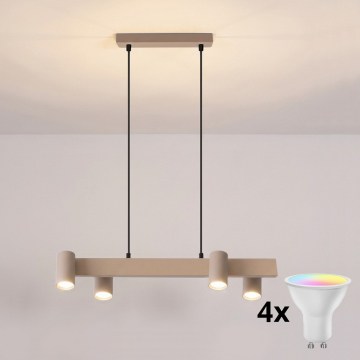 Brilagi - LED RGBW димируем полилей на кабел SELE 4xGU10/6,5W/230V 2700-6500K бежов