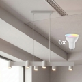 Brilagi - LED RGBW Димируем полилей на кабел SELE 6xGU10/6,5W/230V 2700-6500K бял + дистанционно управление