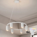 Brilagi - LED RGBW димируем полилей на кабел SELE 6xGU10/6,5W/230V 2700-6500K бял + дистанционно управление