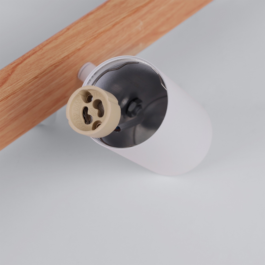 Brilagi - LED RGBW димируем полилей на кабелно окачване SELE 6xGU10/6,5W/230V 2700-6500K бял/дъбов декор + дистанционно управление