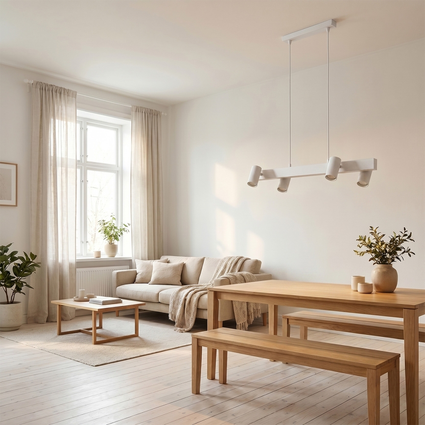 Brilagi - LED RGBW полилей с регулируема яркост на кабел SELE 4xGU10/6,5W/230V 2700-6500K бял