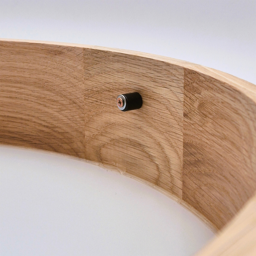 Brilagi - LED RGBW димируемо таванно осветително тяло CARVALHO SLIM 3xE27/15W/230V 2700-6500K Wi-Fi, цвят дъб, диаметър 47 см