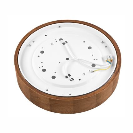 Brilagi - Димируемо LED RGBW таванно осветително тяло CARVALHO 2xE27/9W/230V 2700-6500K Wi-Fi, цвят дъб, Ø 37,5 cm