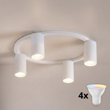 Brilagi - LED RGBW димируем таванен плафон SELE 4xGU10/6,5W/230V 2700-6500K бял