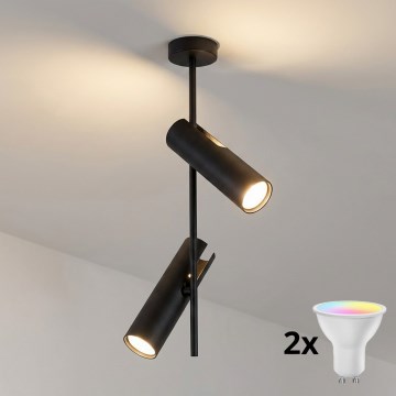 Brilagi - LED RGBW димируема лампа на тръба BRANCH 2xGU10/6,5W/230V 2700-6500K черна