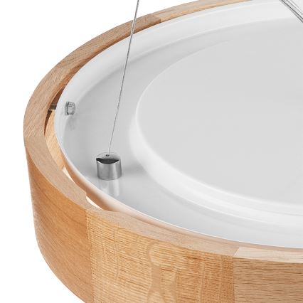 Brilagi - LED RGBW димируем полилей на кабел CARVALHO 2xE27/15W/230V 2700-6500K Wi-Fi дъб Ø 37 см