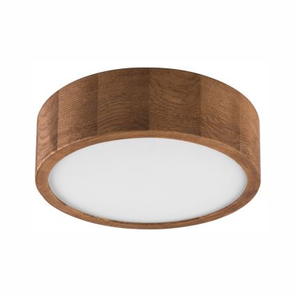 Brilagi - LED RGBW димируемо таванно осветително тяло CARVALHO 1xE27/9W/230V 2700-6500K Wi-Fi дъб Ø 27,5 см