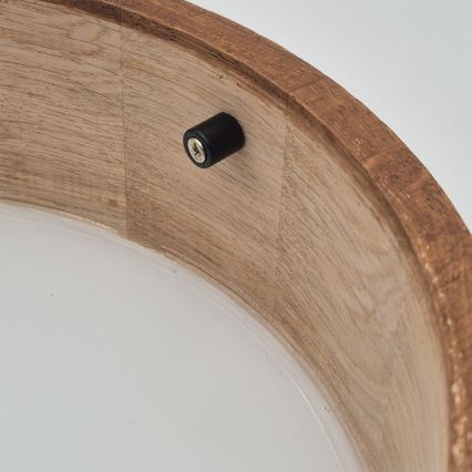 Brilagi - LED RGBW димируемо таванно осветително тяло CARVALHO 1xE27/9W/230V 2700-6500K Wi-Fi дъб Ø 27,5 см