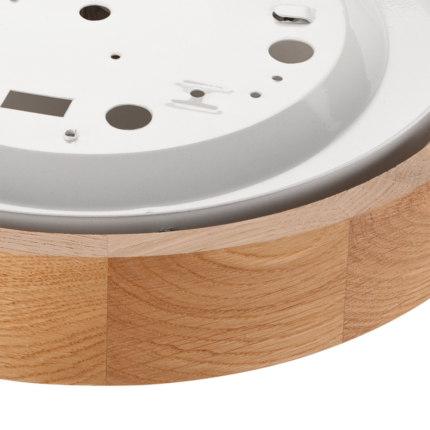 Brilagi - LED RGBW димируемо таванно осветително тяло CARVALHO 1xE27/15W/230V 2700-6500K с Wi-Fi в цвят дъб, диаметър 27,5 см