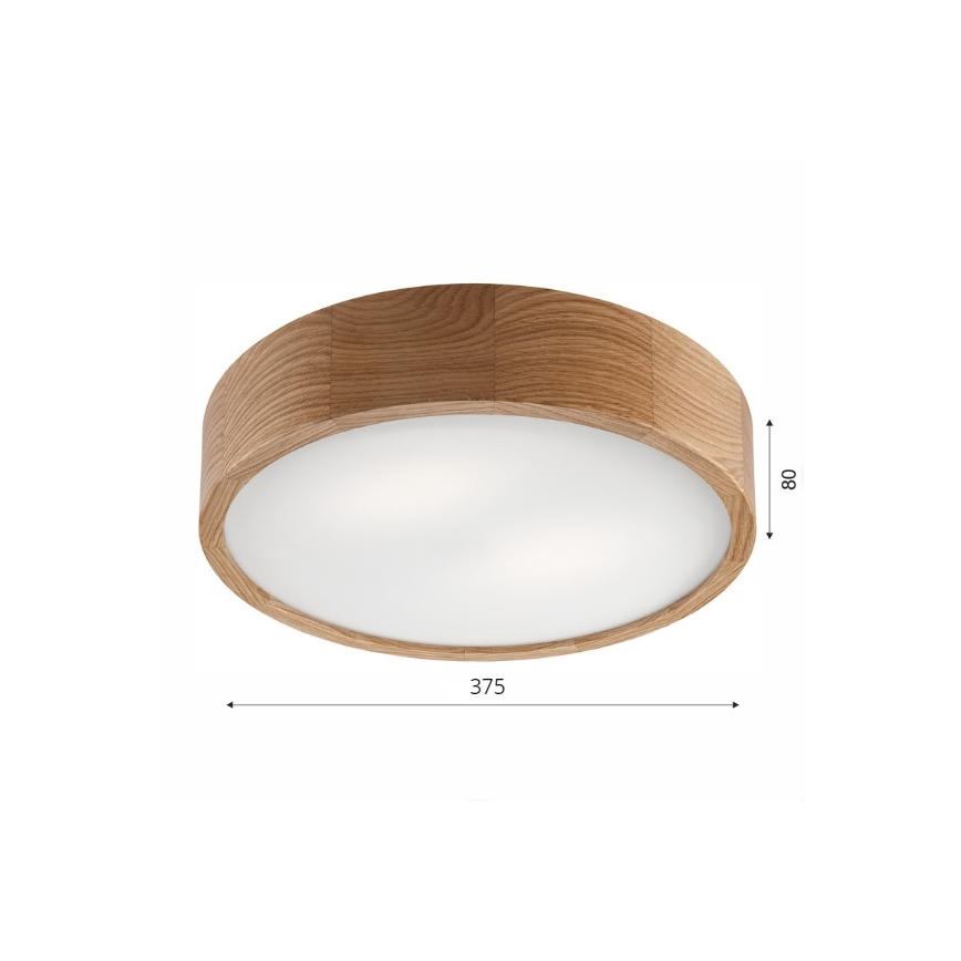 Brilagi - LED RGBW Димируемо таванно осветително тяло CARVALHO 2xE27/9W/230V 2700-6500K Wi-Fi дъб Ø 37,5 см