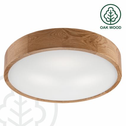 Brilagi - LED RGBW димируема плафониера CARVALHO 3xE27/15W/230V 2700-6500K Wi-Fi дъб Ø 47,5 см