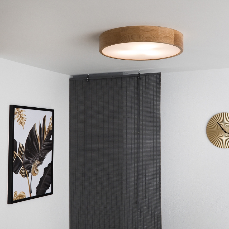 Brilagi - LED RGBW димируема плафониера CARVALHO 3xE27/9W/230V 2700-6500K Wi-Fi дъб Ø 47,5 см