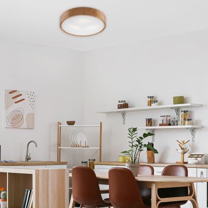 Brilagi - LED RGBW димируема плафониера CARVALHO 3xE27/9W/230V 2700-6500K Wi-Fi дъб Ø 47,5 см
