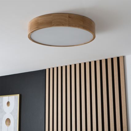 Brilagi - LED RGBW димируема плафониера CARVALHO 3xE27/9W/230V 2700-6500K Wi-Fi дъб Ø 47,5 см