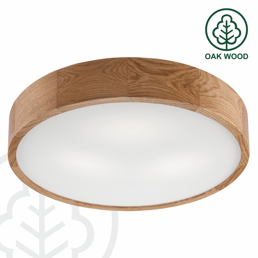 Brilagi - LED RGBW димируема плафониера CARVALHO 3xE27/9W/230V 2700-6500K Wi-Fi дъб Ø 47,5 см