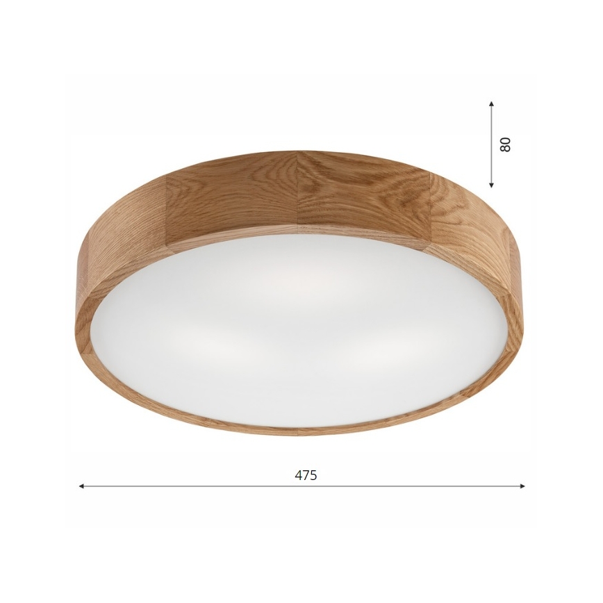 Brilagi - LED RGBW димируема плафониера CARVALHO 3xE27/9W/230V 2700-6500K Wi-Fi дъб Ø 47,5 см