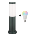 Brilagi - LED RGBW димируема външна лампа 1xE27/9W/230V 2700-6500K IP44 40 см антрацит
