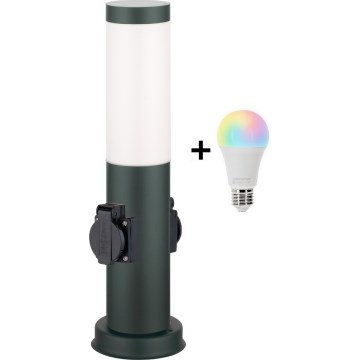 Brilagi - LED RGBW димируема външна лампа с 2 гнезда 1xE27/15W/230V 2700-6500K IP44 40 см антрацит